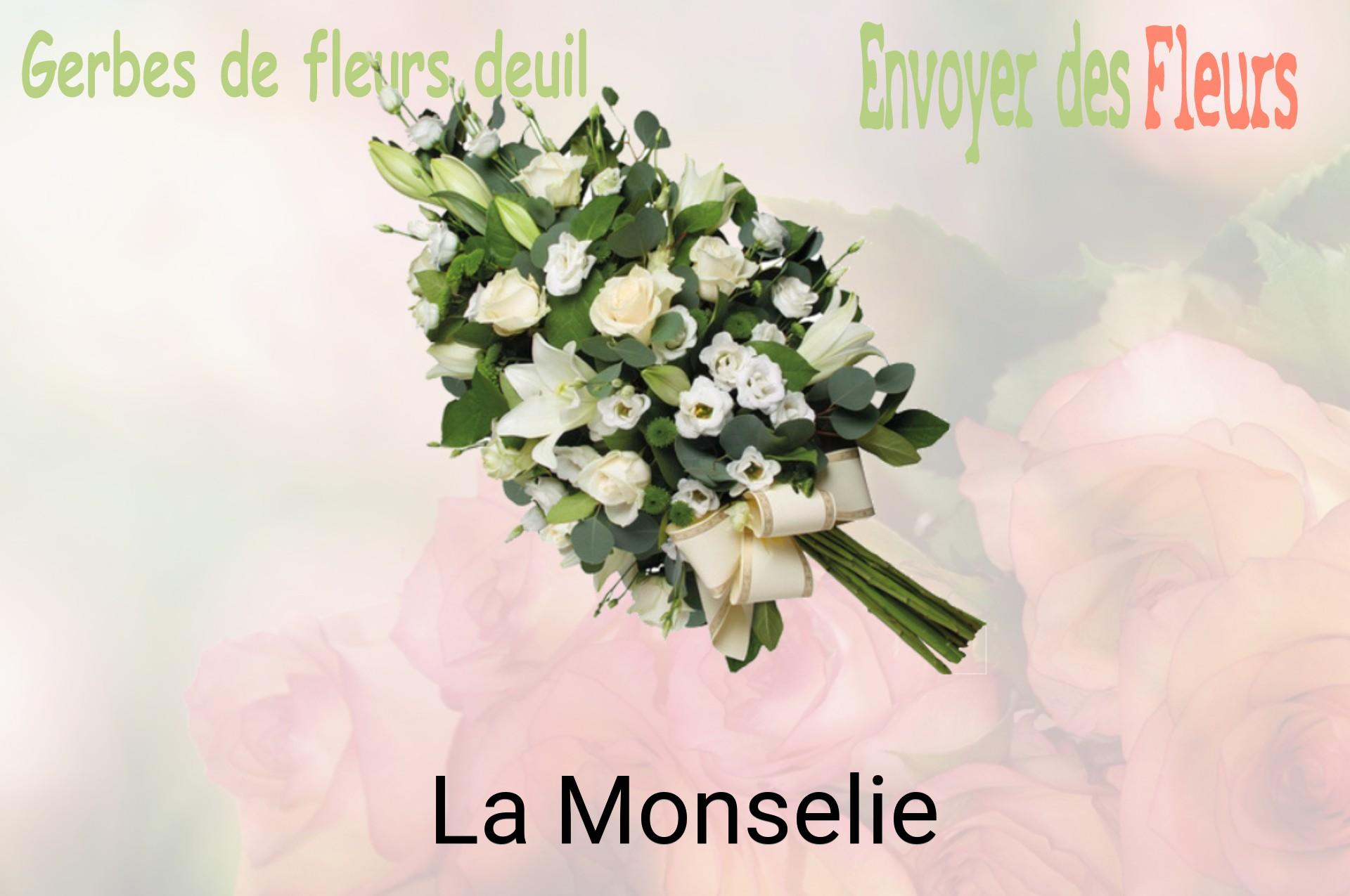 Gerbe de fleurs de deuil livrée à La Monselie